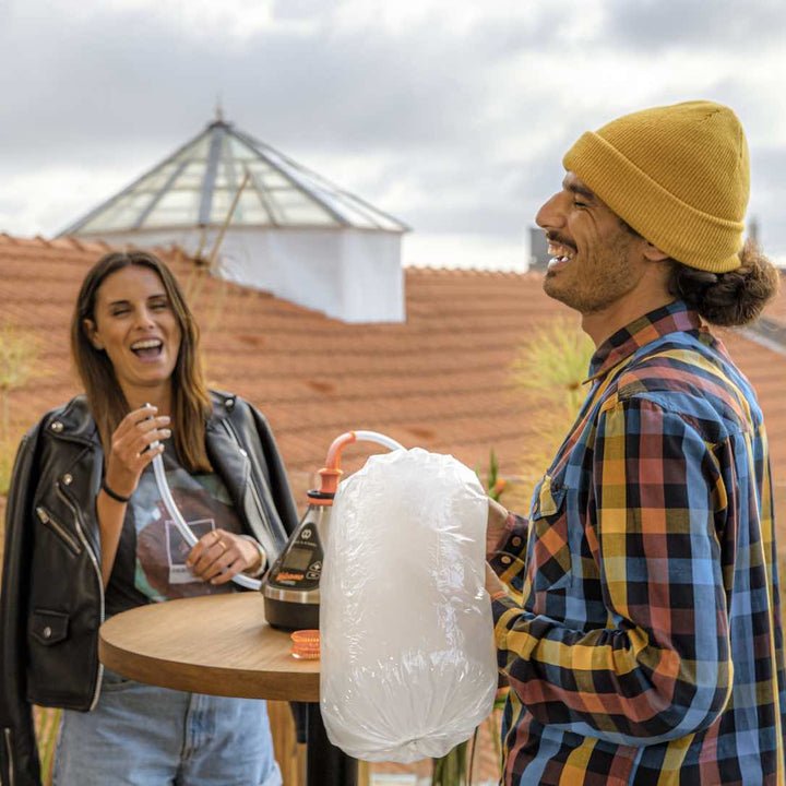 volcano hybrid silver people laughing